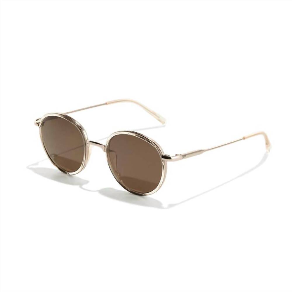 NEW SUNSKI women's baia round sunglasses in champagne amber